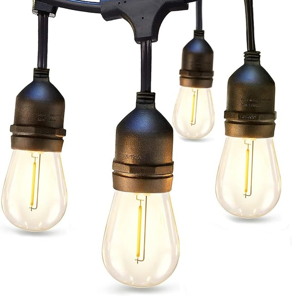 addlon 27FT Outdoor String Lights with 2200K Edison Vintage Shatterproof Bulbs and Commercial Grade Weatherproof | Lumora