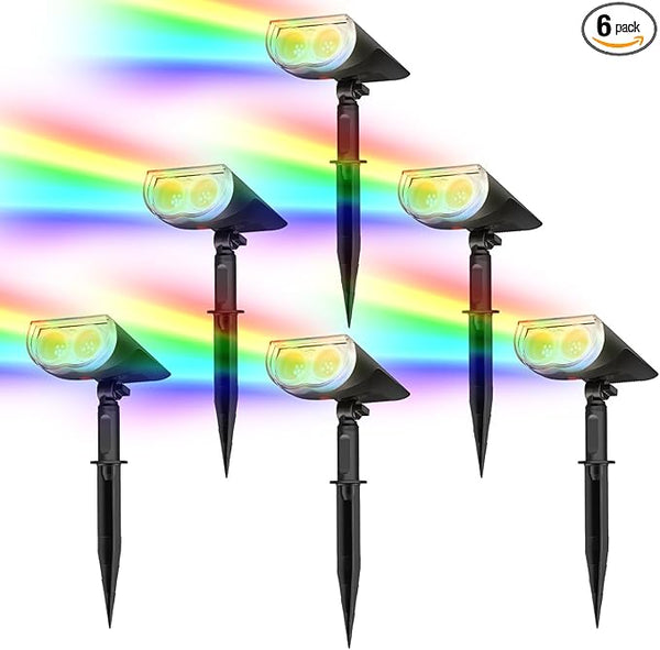Linkind Solar Lights Outdoor StarRayS, Color Changing Solar Spot Lights, IP67 Waterproof Solar Spotlights for | Lumora