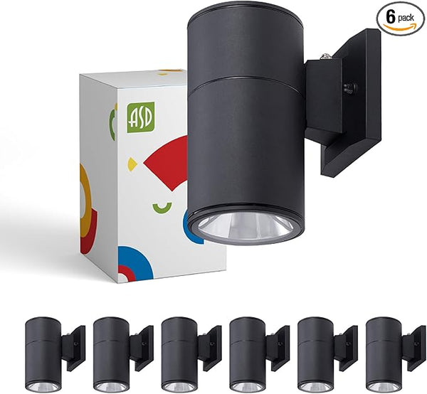 ASD 1 Light Dusk to Dawn Outdoor Wall Light Fixture | 60W E26 Bulb Socket 120V ETL Cylinder Up Down Lights | | Lumora