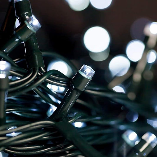 FULLBELL Black and White Christmas Decorations, Black Christmas Lights 33ft 100 LED with Memory Function, 8 Modes Gothic String Lights for Tree, Goth Home, Indoor Outdoor