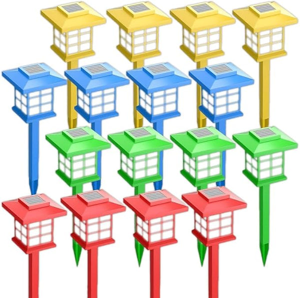 IP54 Waterproof Solar Lights Multi-Color Outdoor Lawn Lights Garden Path Holiday Decorative Lights (16 Packs of | Lumora