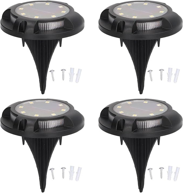 Solar Ground Lights 4 Sets 5W Colorful Gradient Side Glowing Waterproof IP65 Outdoor Garden Lamps - Automatic | Lumora