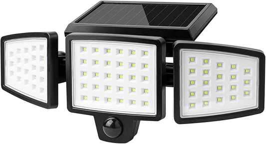 Lepro Bundle - Solar Flood Light 3 Adjustable Heads & 50 ft Outdoor String Lights 25 LED G40 Edison Bulbs String Lights