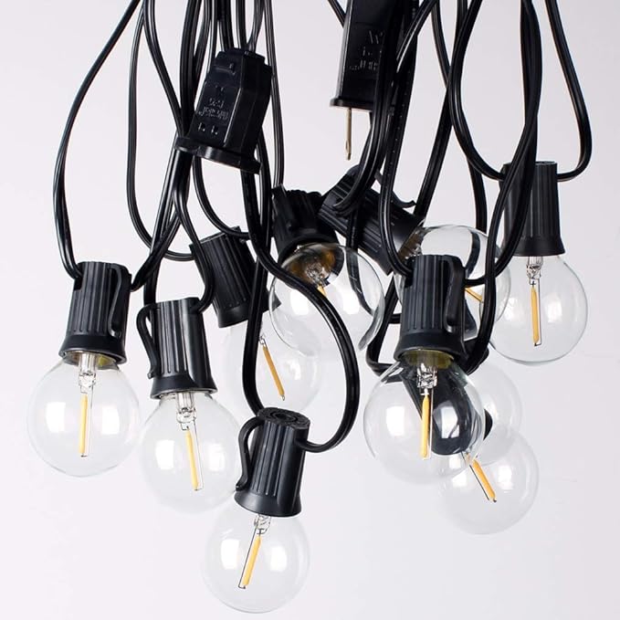 Outdoor String Lights 48ft with 23+2 Spare Bulbs, Shatterproof Dimmable Waterproof, LED 1W 60LM 2200K Warm Glow for | Lumora