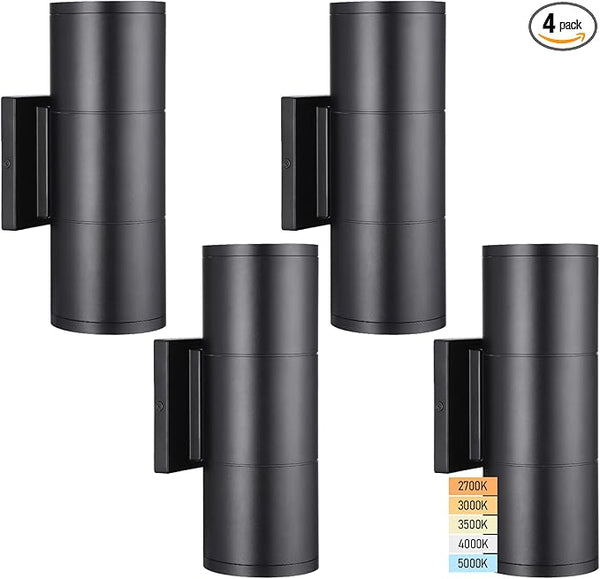 LEONLITE 12 Inch 5CCT LED Cylinder Up Down Wall Light Outdoor, 120-277V Dimmable Aluminum Waterproof High-end Wall | Lumora