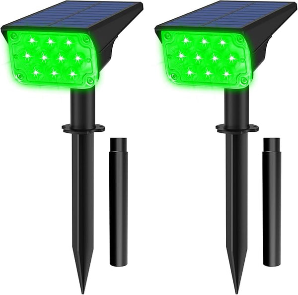 T-SUNUS Green Solar Spot Lights Outdoor Landscape Spotlights 2 Pack Dusk to Dawn Waterproof IP65 for St Patricks | Lumora