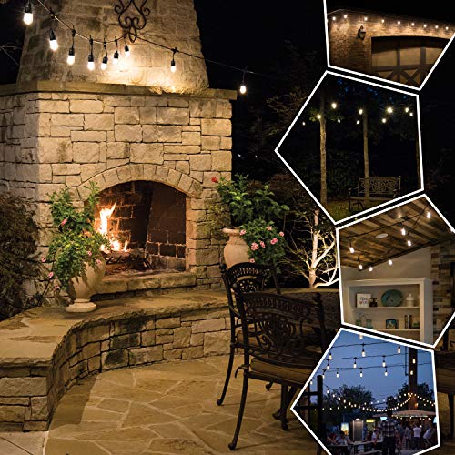 Enbrighten Classic Outdoor String Lights, 36ft, 18 Bulbs, White Light Only
