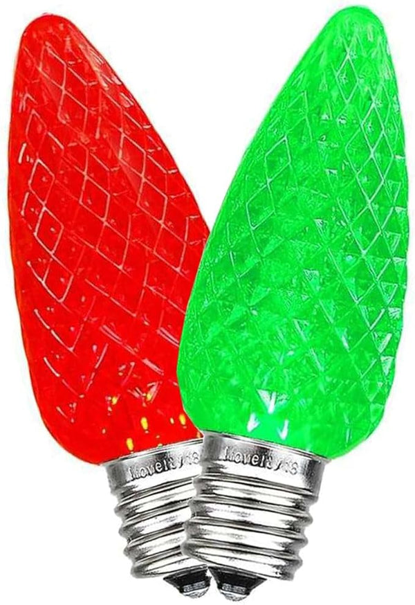 Novelty Lights 25PK C9 LED Faceted Ultra Bright Dimmable Outdoor Christmas Light Replacement Bulbs LED Bulbs | Lumora