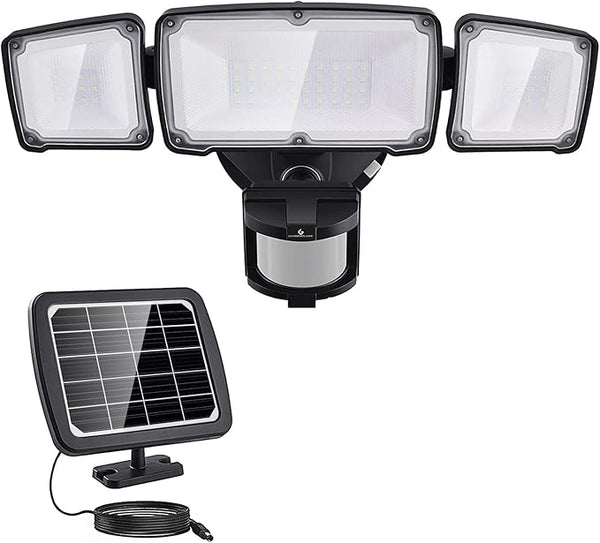 GLORIOUS-LITE Solar Security Lights 2400mAh LED Motion Sensor Light Outdoor, Rechargable 1600lm Solar Flood Light | Lumora