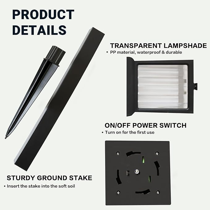 Solar Garden Lights Outdoor Waterproof,4Pcs Solar Lights Outdoor,Solar Lamps Used for Decorating Courtyards, Balconies, Terraces and Lawns