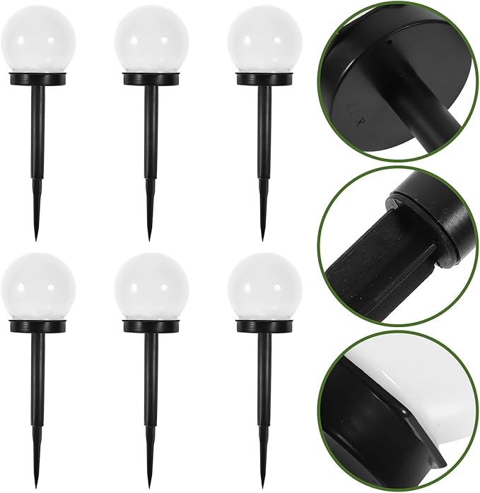 6pcs Solar Lawn Lights Waterproof Garden Solar Pathway Lights with Warm Glow for Outdoor Landscape and Courtyard Ground Plug Lighting