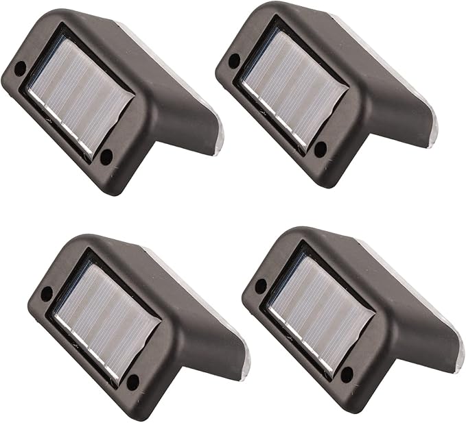 Topyond 4 Pcs Outdoor Lights for Patio Solar Step Light White Lighting Waterproof High Strength Solar LED Deck Light Outdoor Stair Lamp