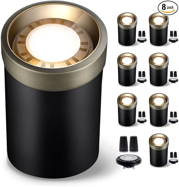 Gardenreet Low Voltage Brass Well Lights - LED Weatherproof 12V In-Ground Replaceable Bulb - Outdoor Path Light | Lumora