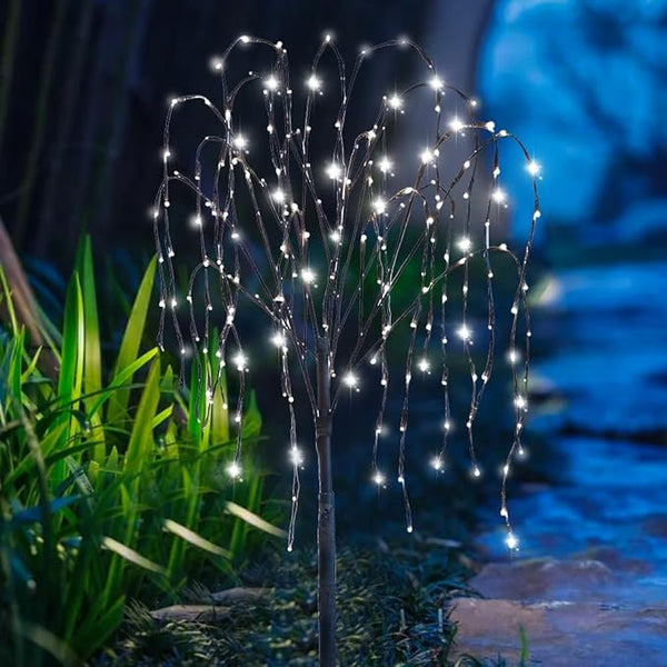FUCHSUN 4.6 FT 200 LED Solar Lighted Willow Tree Outdoor, Light Up Weeping Willow Tree Garden Pathway Lights | Lumora