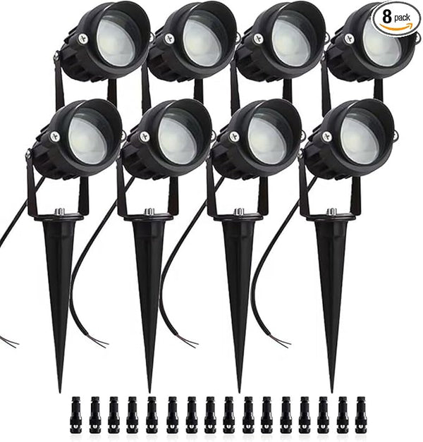 8Pack 5W Low Voltage Landscape Lights with Connectors Outdoor Lighting 24V AC/DC Focusing Lens LED Landscape | Lumora