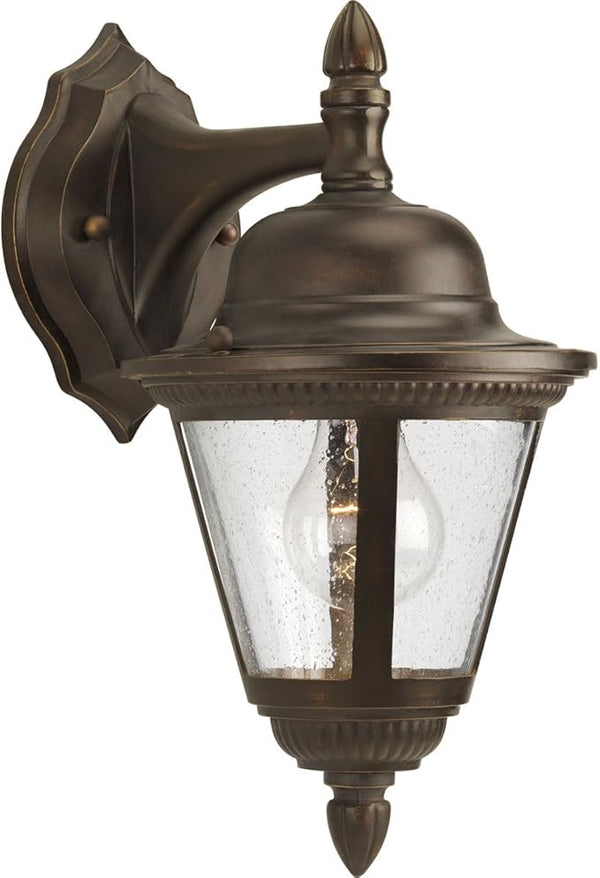 Progress Lighting Westport Collection 1-Light Clear Seeded Glass Traditional Outdoor Small Wall Lantern Light | Lumora