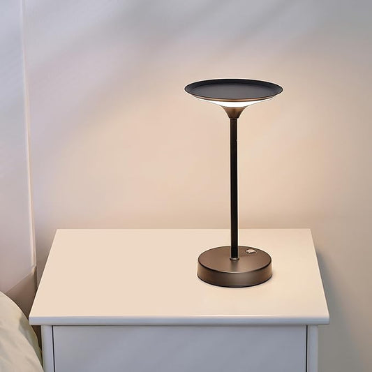 GLOBE Electric x Novogratz 60000031 12" 1.5W LED Integrated Outdoor Table Lamp, Matte Black, Frosted Diffuser, USB-C Charging Cable, On/Off Touch Switch on Base, 3-Step Dimmer, Outdoor Table Décor