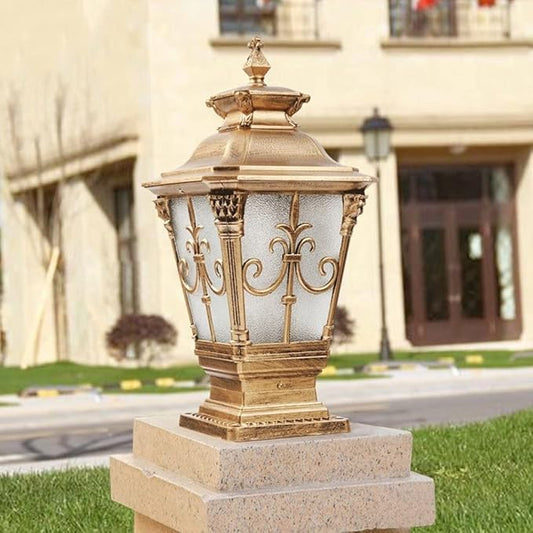 Outdoor Aluminum E27 Garden Community Square Wall Pillar Lamp Waterproof Villa Gate Light Door Column Lamp Lantern Light Decoration Street Light Lawn Outdoor Garden Lamp