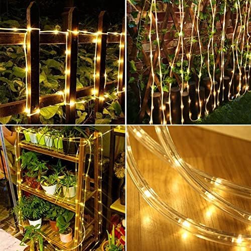 Solar Rope Light Waterproof IP65 39FT 100LEDs Outdoor LED Solar Outdoor Lights for Party Garden Yard Home Wedding Christmas Halloween Holiday Tree Decoration Lighting