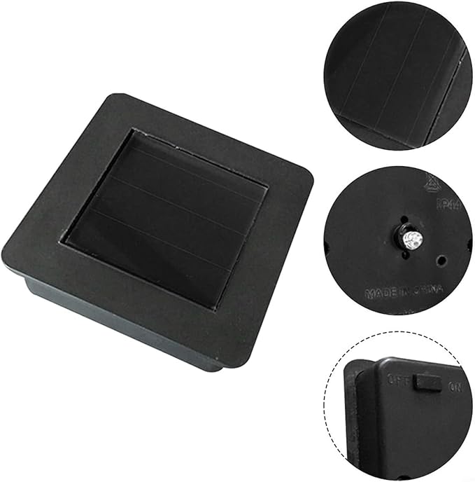 Solar Lantern Light Replacement Top, Square Solar Light Battery Box Square Solar Lamp Accessories for Garden Patio Walkway Yard(4pcs)