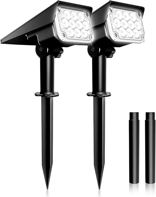 T-SUNUS 20 LED Solar Spotlights, IP65 Waterproof 2-in-1 Outdoor Solar Landscape Light for Yard Garden Driveway | Lumora