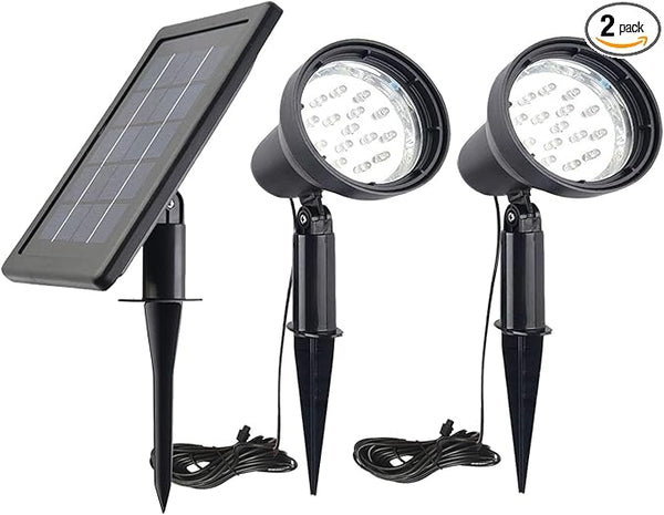 SUNLONG Solar Powered Spot Lights Outdoor Waterproof 2 in 1 Bright Solar SpotLights Power Adjustable for Flag Yard | Lumora