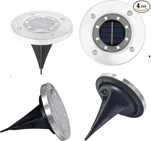 Solar Ground Lights, Outdoor Waterprood 8 LED Solar Powered Floor Landscape Light for Garden Pathway Walkway Patio | Lumora