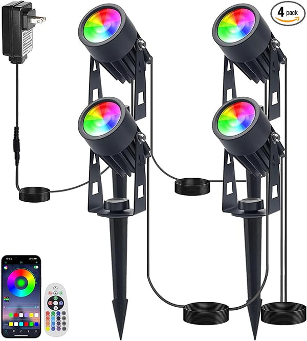 Smart RGB Low Voltage LED Spotlights, APP & Remote Control,Synchronous Dimming Lighting System, IP65 Waterproof,16 | Lumora