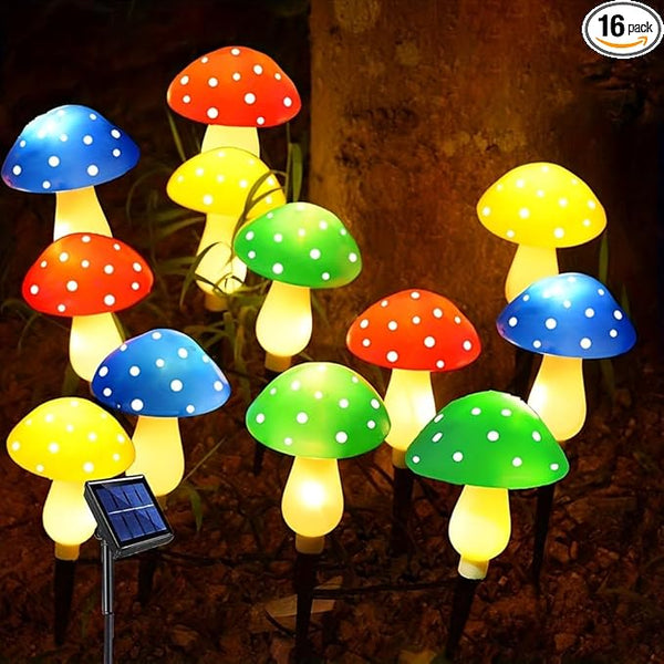 Outdoor Garden Corridor Light, 1-to-8 Solar Mushroom Lights for Outdoor Decoration, Outdoor, 8-Mode Garden Path | Lumora