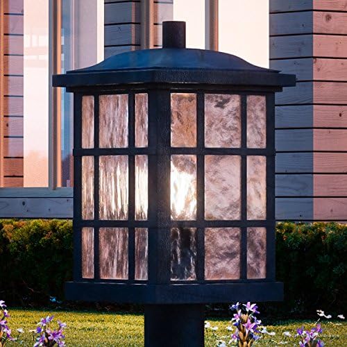 Urban Ambiance Luxury Craftsman Outdoor Post Light, Medium Size: 16.5" H x 9.5" W, with Tudor Style Elements | Lumora