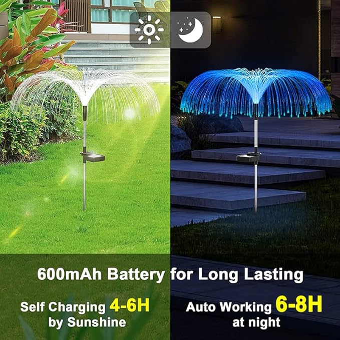 4 Pack Outdoor Solar Lights, Solar Garden Lights Bigger Firework Fairy Lights, Waterproof Outdoor Lights - Bigger | Lumora