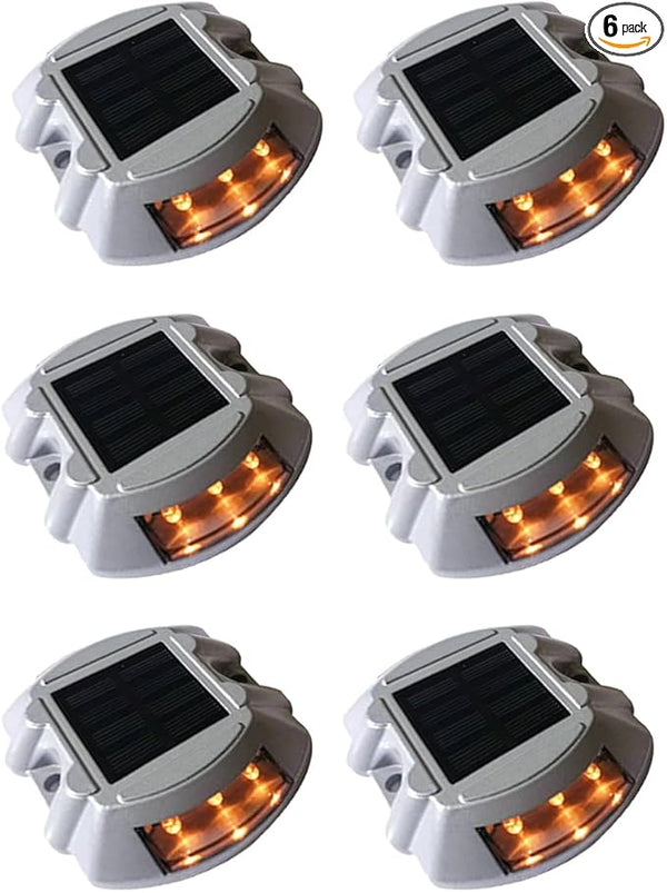 6 Packs Solar Deck Light Outdoor Waterproof Weather Resistant, No Wiring, Auto On Sensor Fence Light, Durable | Lumora