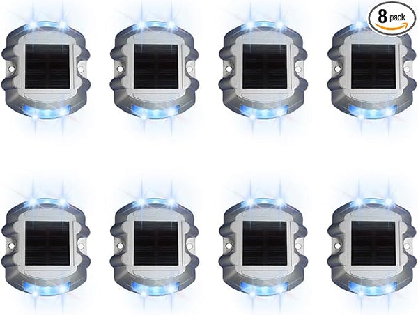 Wokyo 8 Pack Solar Deck Lights IP68 Waterproof Outdoor Solar Driveway Lights, Solar Dock Lights Heat Resistant Step | Lumora