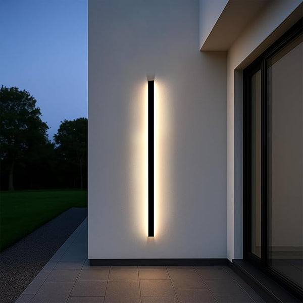 Modern Outdoor Wall Lights 79 Inch, 3000K Linear Exterior Wall Light Wall Mount, IP65 Waterproof Long Porch Wall | Lumora