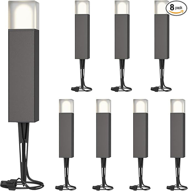 GOODSMANN Low Voltage Pathway Lighting 8PK Bollard Landscape Lights Kits 2W 2700K Warm White LED Wired Path Light | Lumora