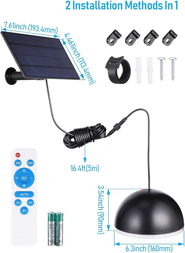 LEONLITE Pathway Lights Bundle Pathway Lights, 4-Pack LED Solar Powered Motion Sensor Pathway Lights, 6500K & 1-Pack 3CCT Solar Pendant Lights with Remote Control, Auto Dusk to Dawn, IP65, Black