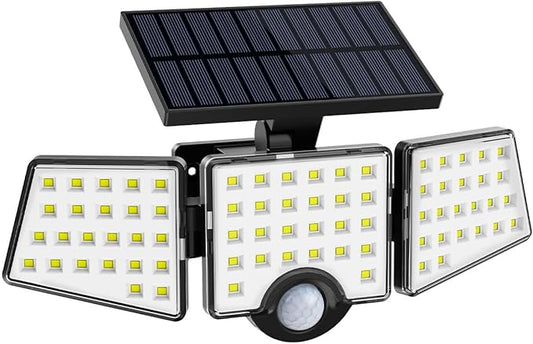 LE Bundle - Solar Flood Light 3 Adjustable Heads & 25 ft Solar String Lights G40 Edison Bulbs String Lights