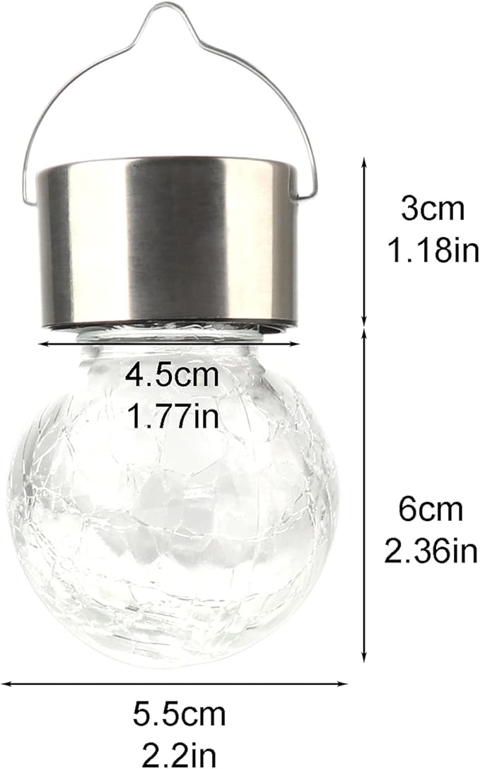 Outdoor Solar Lanterns of 6 Lamp with Handle Hanging Solar Pathway Light for Garden Yard Patio Lawn