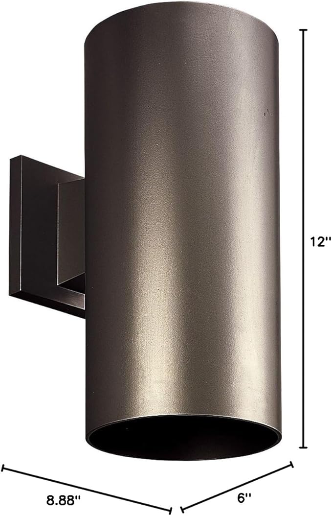 Progress Lighting 6-Inch Cylinder Outdoor Wall Sconce, 1-Light Modern Wall Mount Light, Interior and Exterior | Lumora