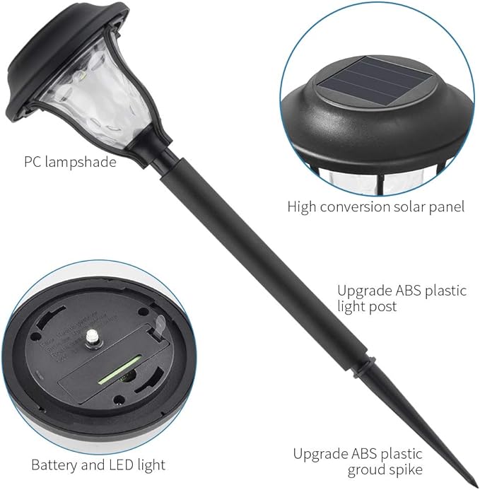 KOOVON Bright Outdoor Solar Pathway Lights,Dream Dynamic Solar Outdoor Lights Waterproof LED Solar Powered Garden Lights Solar Landscape Light for Yard Walkway Lawn Driveway Backyard (10 Pack)