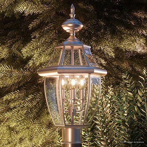 Urban Ambiance Luxury Colonial Outdoor Post Light, Large Size: 23" H x 12.5" W, with Tudor Style Elements | Lumora