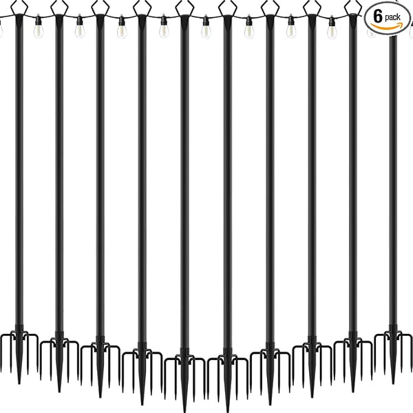 10 Pack 10ft Heavy Duty Metal String Light Poles Adjustable Outdoor Lighting Stand for Patio,Backyard,Garden,Party | Lumora