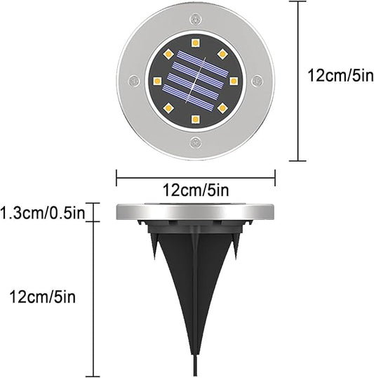 Color Changing Solar Ground Lights Outdoor, 4 Pack 8 LED Color Changing Solar Disk Lights Waterproof Garden In-ground Pathway Lights Landscape Lighting for Pathway Garden Yard Lawn Walkway Decor