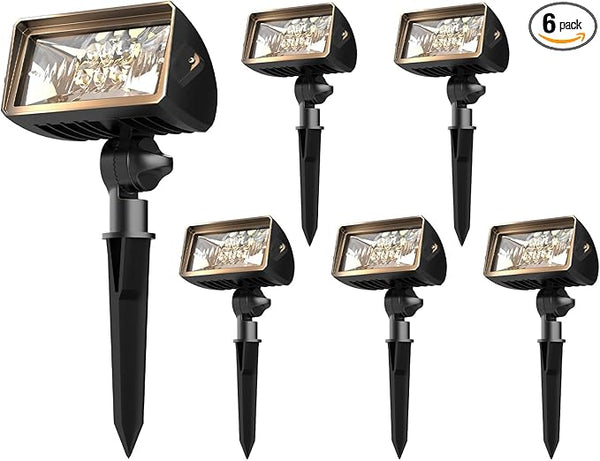 Low Voltage Spotlights 6PK Landscape Lighting Wall Wash Lights 2700K Warm White 18W 600 Lumens Outdoor Lights | Lumora