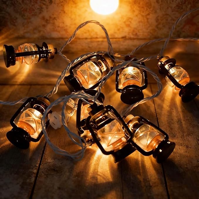 8.5Ft Black Mini Kerosene String Lights Outdoor, Summer Beach Themed Decoratives String, Plug in Indoor Fairy Lights for Outdoor Indoor Beach Tropical Party Bedroom Birthday Decor