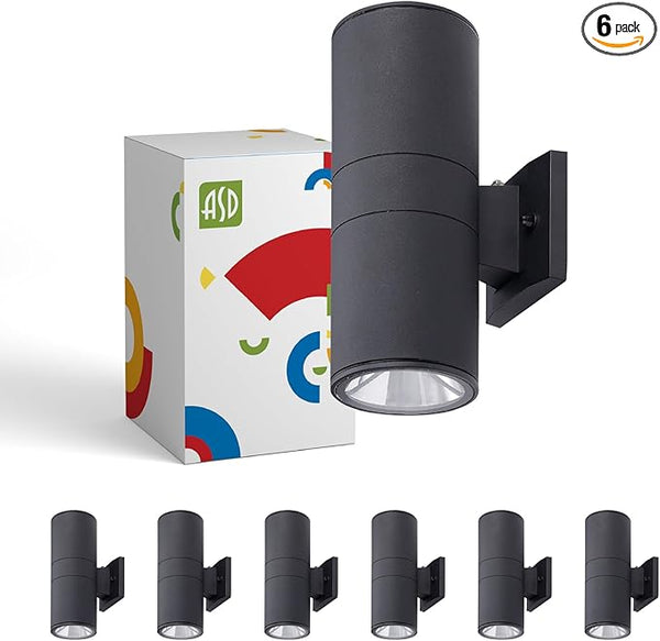 ASD 2 Light Dusk to Dawn Outdoor Wall Light Fixture | 120W E26 Bulb Socket 120V ETL Cylinder Up Down Lights | | Lumora