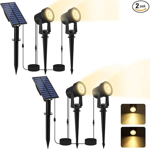 Solar Spotlights Outdoor Waterproof, Warm White Landscape Spotlights, Decorative Solar Spot Lighting for Garden | Lumora