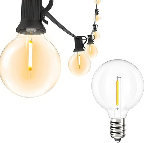 Svater Outdoor String Lights 100FT with 50 Pack Replacement Bulbs | Lumora