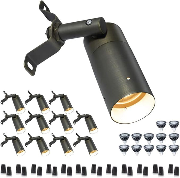 Gardenreet Brass Low Voltage Spot Downlight, 12V Outdoor LED Landscape Down Lights for Flag Garden Yard | Lumora