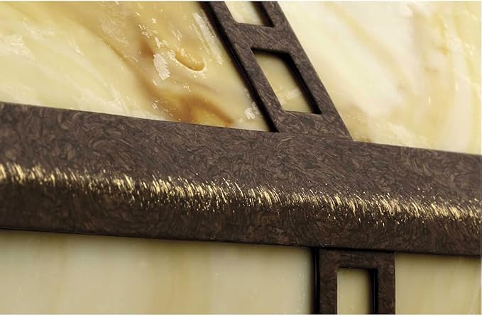 Progress Lighting P5628-46 1-Light Wall Lantern with Honey Art Glass and Mica Accent Panels, Weathered Bronze